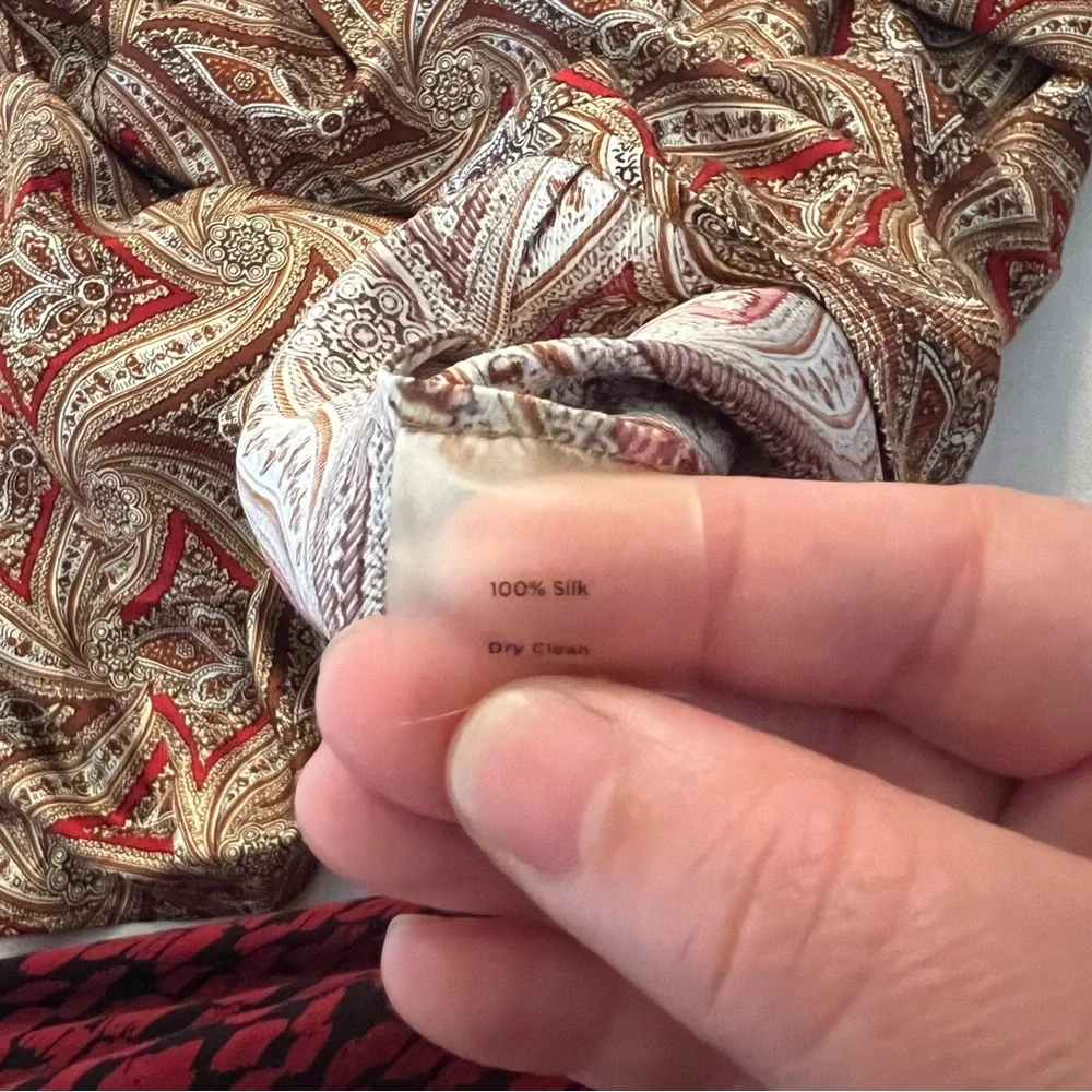 Talbots Paisley Blouse - Red and Brown - Picture 13 of 14